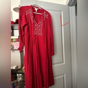 Knox Rose Red boho Dress - L